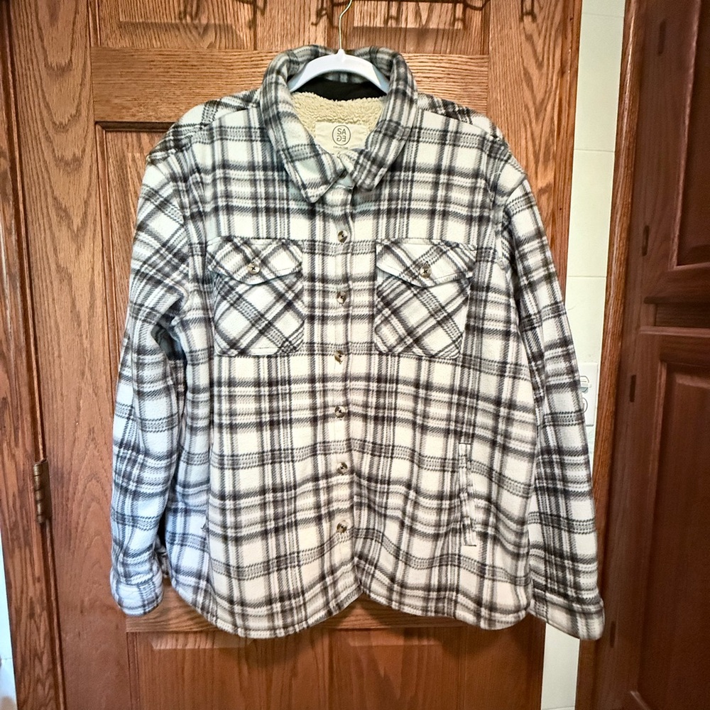 SAGE Collective Sherpa-Lined Plaid Jacket